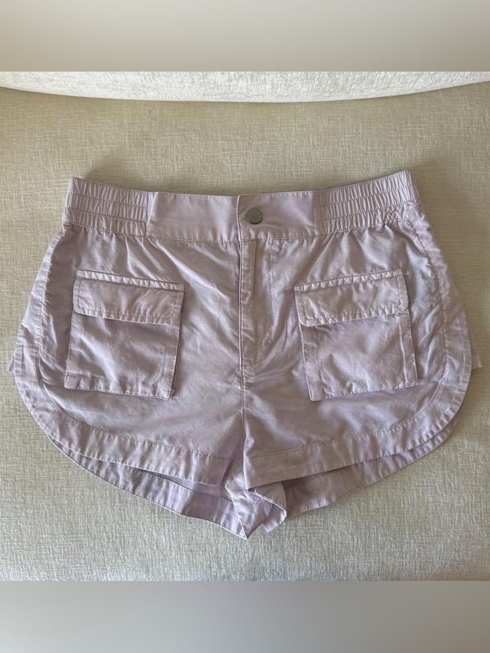 lilac low rise cargo shorts